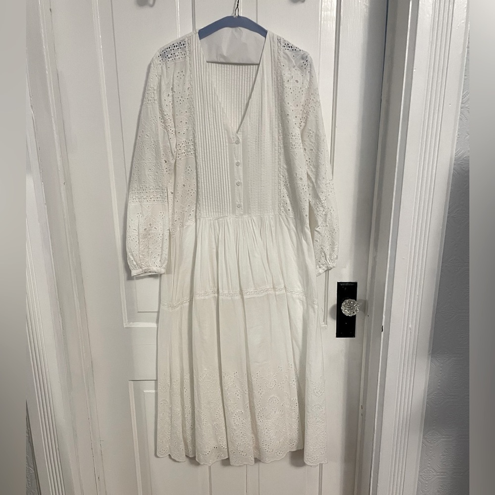 Zara White Eyelet Dress